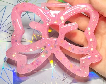 Kawaii Ribbon Bow Custom Resin Tsurikawa Glittery JDM Car Handle Ring