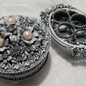 Florenza jeweled vanity set lipstick holder and storage box