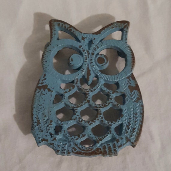 Owl Bird decorative cast iron 4/" small dish Halloween Decor New