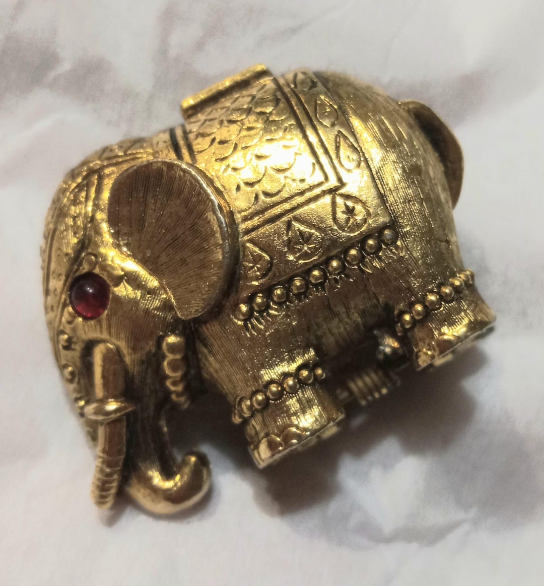 Vintage Max Factor Tiny Tucker Elephant Solid Perfume Container. Gold ...