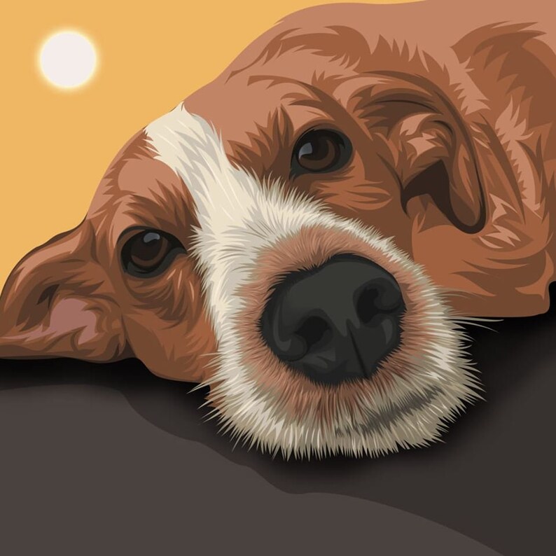 Custom Pet Portrait Digital File Pet Portrait Illustration Etsy