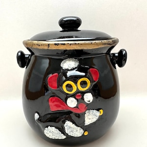 Vintage Shafford Japan Poodle Cookie Jar - Black Poodle Cookie Jar - Shafford Black Poodle - Shafford Redware - Biscuit Jar