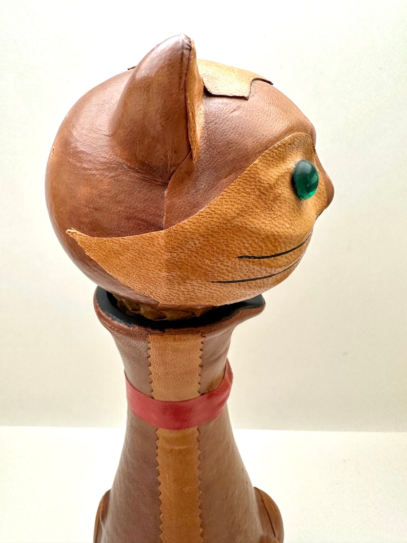 Vintage Italian Leather Cat Decanter Cat Decanter Decanter Etsy