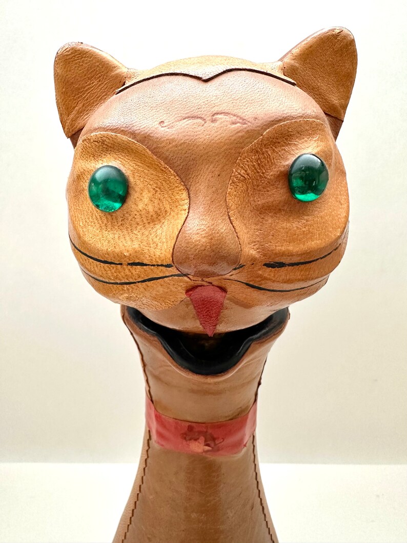 Vintage Italian Leather Cat Decanter Cat Decanter Decanter Etsy