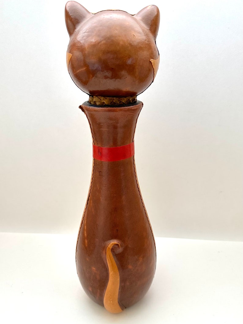 Vintage Italian Leather Cat Decanter Cat Decanter Decanter Etsy