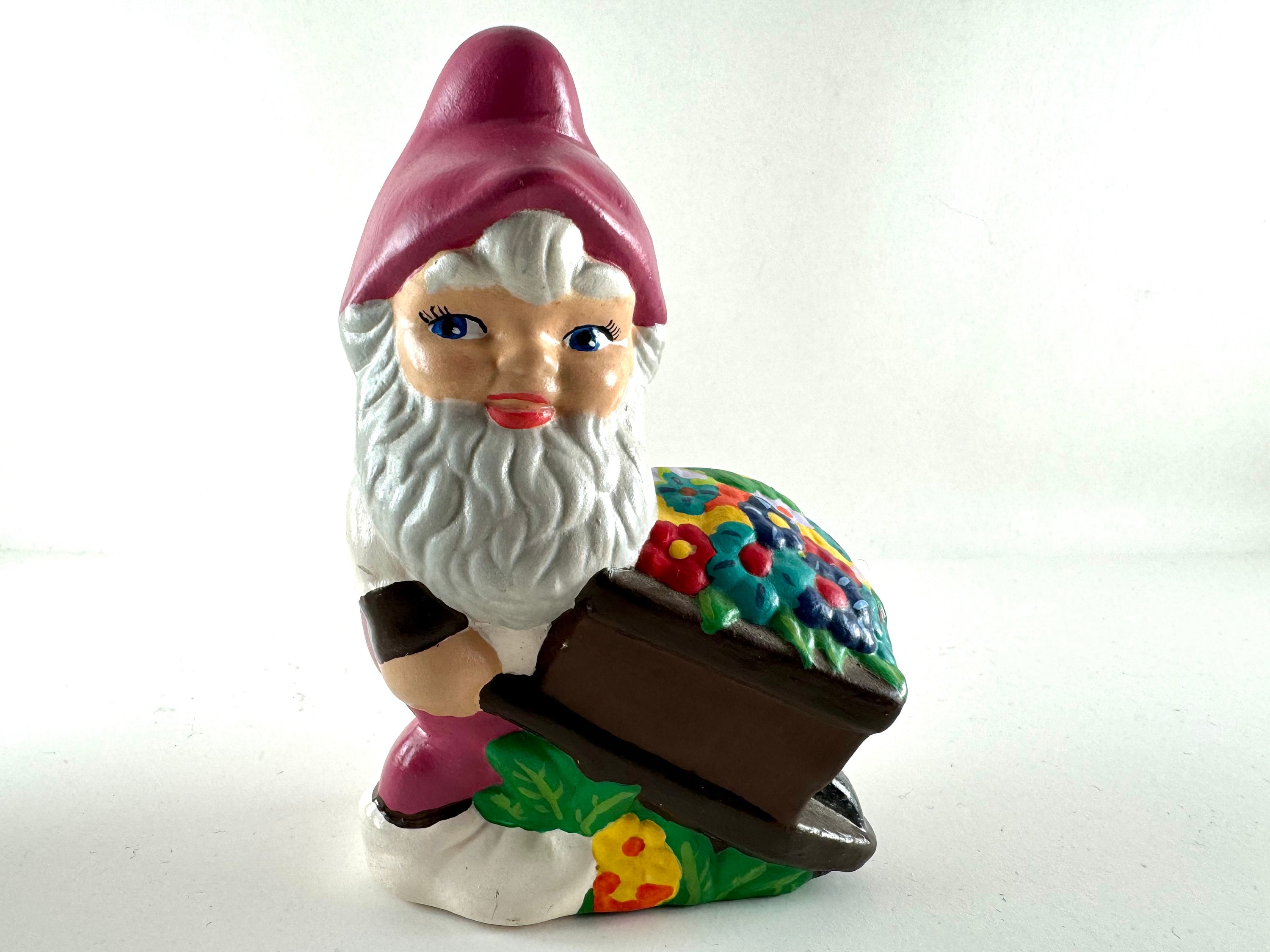 Set of 4 Vintage Gnome Figurines Vintage Hand Painted Gnome Figurines