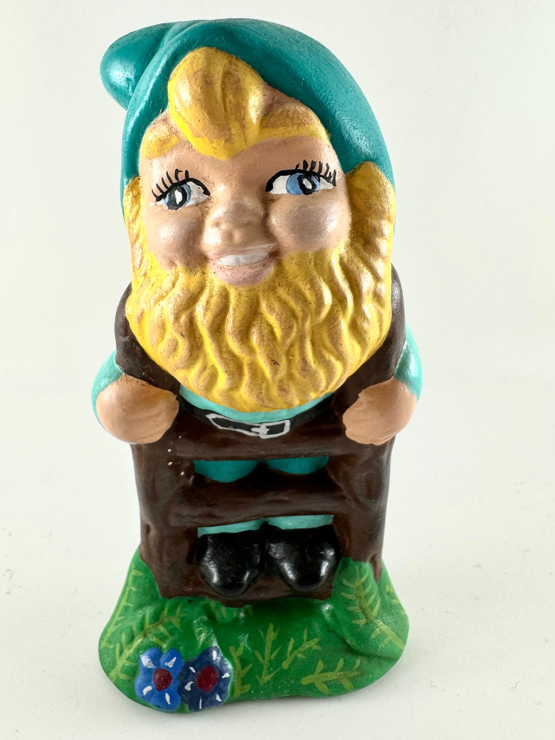 Set of 4 Vintage Gnome Figurines Vintage Hand Painted Gnome Figurines