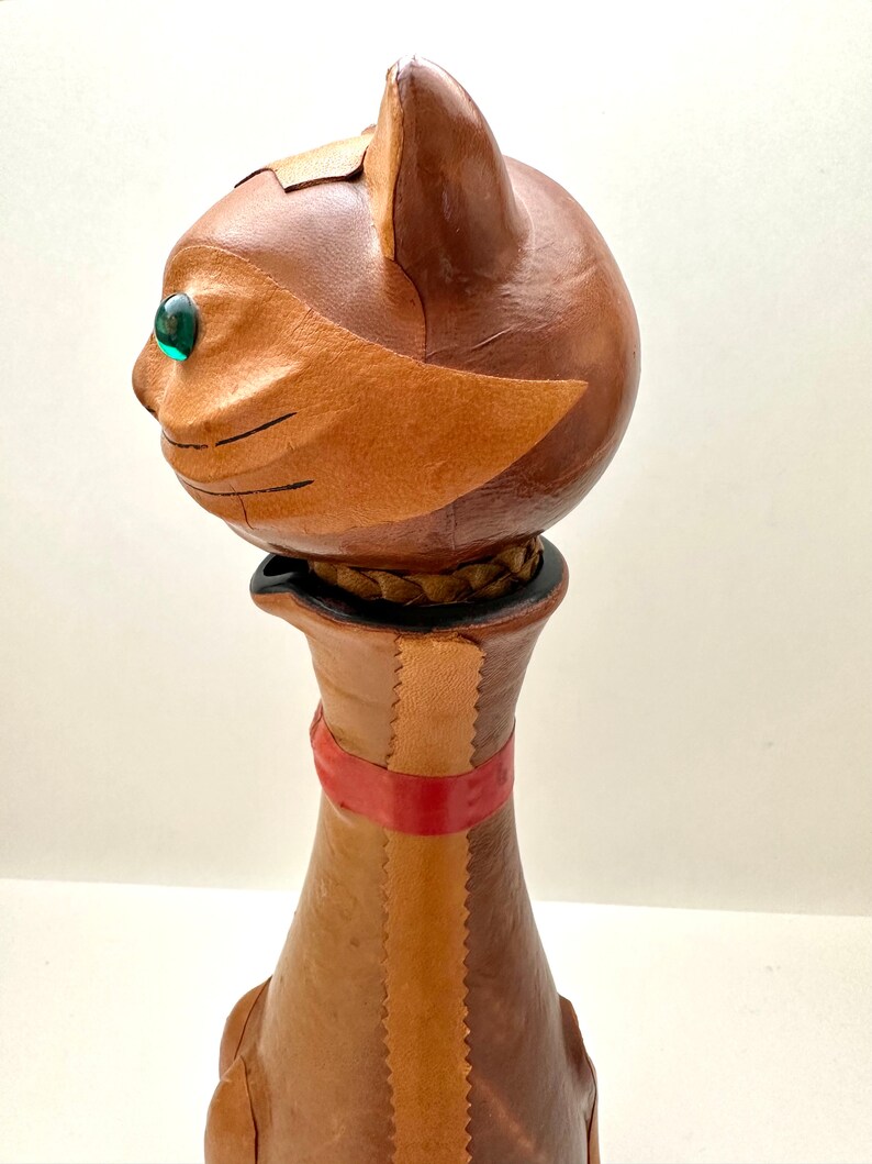 Vintage Italian Leather Cat Decanter Cat Decanter Decanter Etsy
