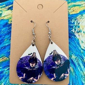 teardrop earrings- Wednesday Adams