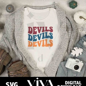 Devils Wave SVG / Mascot svg, Devils Fan svg, Sports svg, Team Spirit svg, Instant Download SVG File