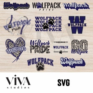 Wolfpack School Mascot Bundle SVG | Go Wolfpack svg, Wolfpack Pride svg, Wolfpack svg, Instant Download SVG  File