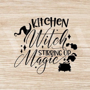 Kitchen Witch SVG PNG | Halloween svg png | Witch svg png | Halloween tea towels | Instant Download