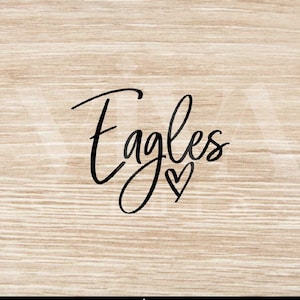 Eagles Handwritten Heart SVG | Sport Mascot svg | Instant Download SVG and PNG File