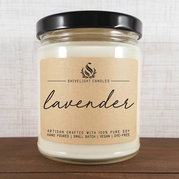 LAVENDER | 9 oz Soy Candle | Lavender Candle | Lavender Scent | Relaxing Candle | Calming Candle | Stress Relief Candle | Herb Candle