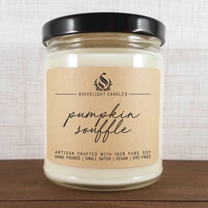 PUMPKIN SOUFFLE | 9 oz Soy Candle | Pumpkin Candle | Bakery Candle | Pumpkin Pie Scent | Pumpkin Spice Scent | Fall Candle | Autumn Candle