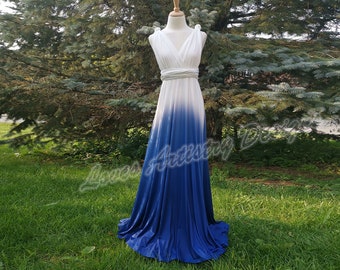 royal blue ombre bridesmaid dress