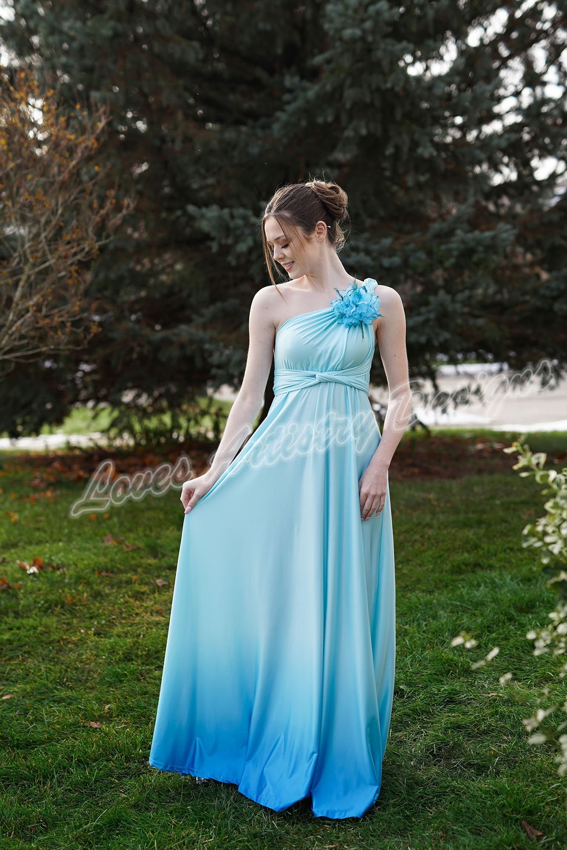 Ombre Bridesmaid Dress Light Blue Infinity Bridesmaid Dress - Etsy Canada
