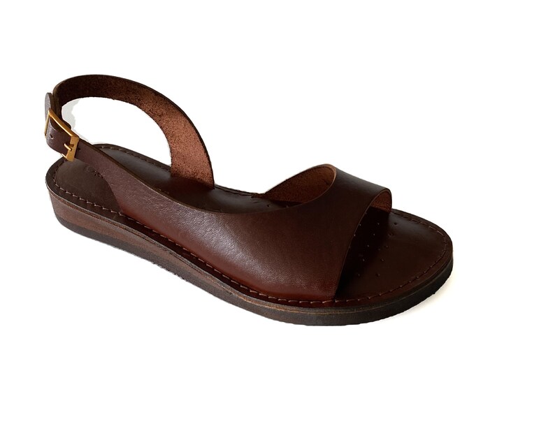 Sandalias de piel para mujer, sandalias cómodas para mujer, sandalias de verano, sandalias ETSY, sandalias de piel auténtica para mujer Marrón