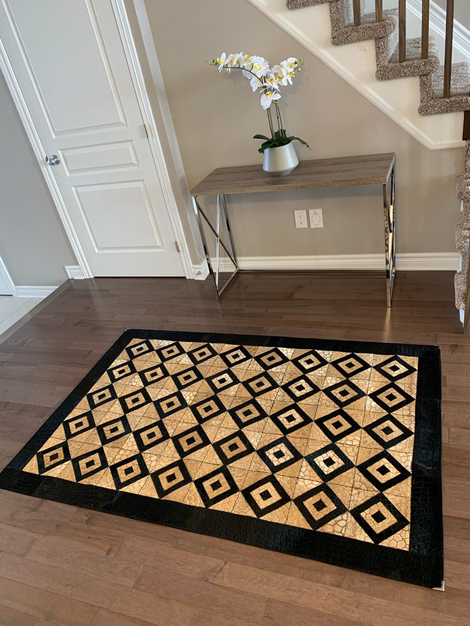 牛革パッチワークラグ / 天然牛革パッチワークハンドメイドラグ本物の