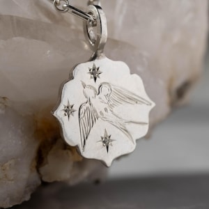The Last Voyage- Celestial Sparrow Engraved Charm Necklace