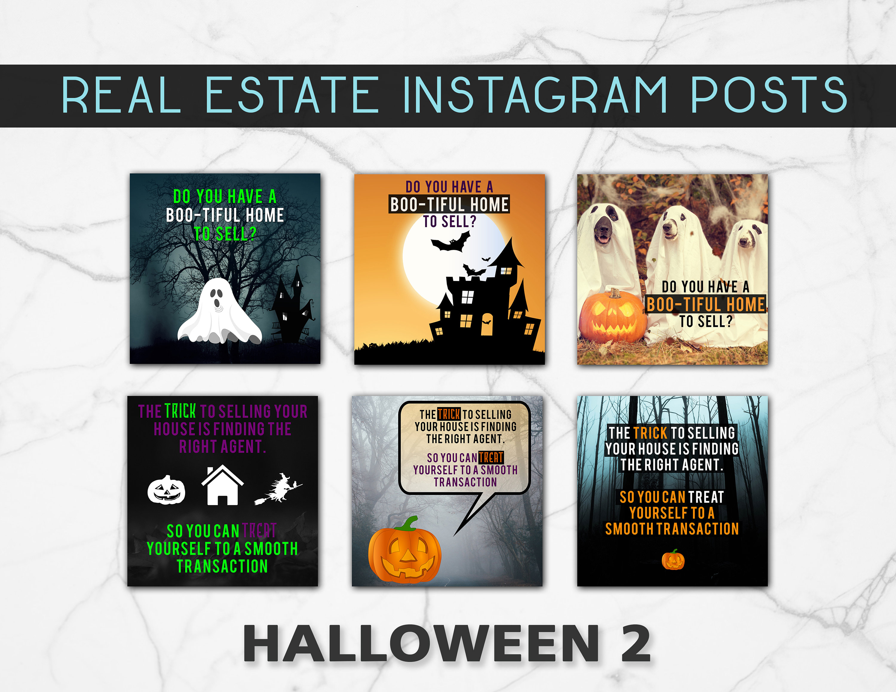 Halloween Real Estate Social media posts Etsy