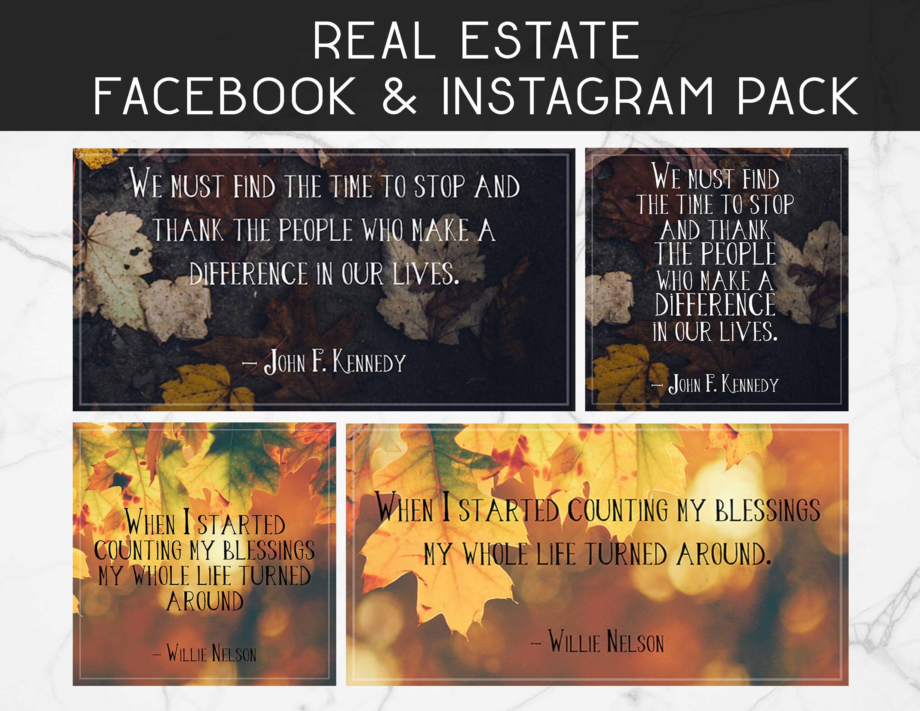 12Er Pack Herbst Dankbarkeit Zitate Facebook und Instagram Etsy