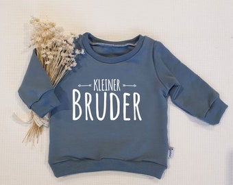 Petrol - Kleiner Bruder (weiss) - Sweater von Sharlene Babymode Handmade in Germany Baby Pullover, Oberteil, Sweatshirt