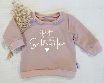 Sweater - Psst...I'm going to be a big sister (white) - many colors available - Sweater by Sharlene Babymode Handmade