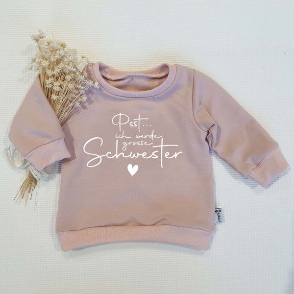 Sweater - Psst...I'm going to be a big sister (white) - many colors available - Sweater by Sharlene Babymode Handmade