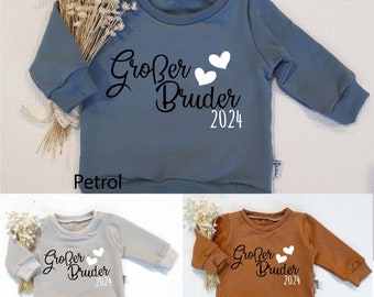 Sweater - Großer Bruder mit oder ohne Jahr (schwarz/weiss) - verschiedene Farben wählbar - Sweater von Sharlene Babymode Handmade