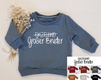Sweater - Einzelkind durchgestrichen - gr. Bruder (weiss) - verschiedene Farben wählbar - Sweater von Sharlene Babymode Handmade