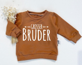 Caramel - Grosser Bruder (weiss) - Sweater von Sharlene Babymode Handmade in Germany Baby Pullover, Oberteil, Sweatshirt