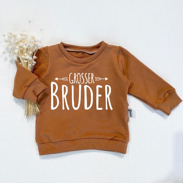 Caramel - Grosser Bruder (weiss) - Sweater von Sharlene Babymode Handmade in Germany Baby Pullover, Oberteil, Sweatshirt