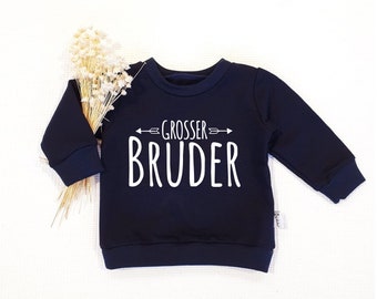 Navy - Grosser Bruder (weiss) - Sweater von Sharlene Babymode Handmade in Germany Baby Pullover, Oberteil, Sweatshirt