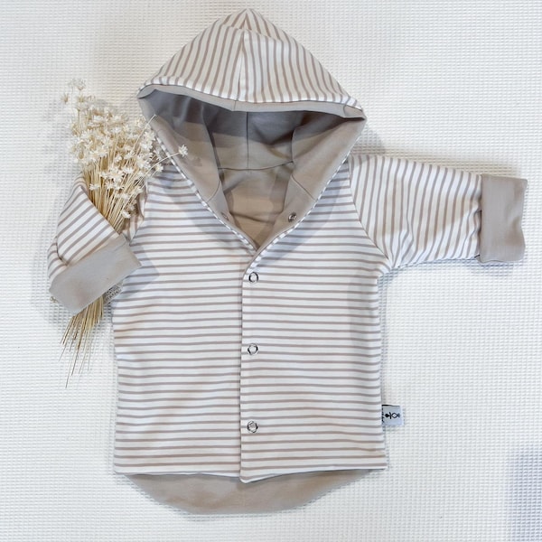 Creme stripes - Creme- by Sharlene Babymode Handmade jacket reversible jacket baby coat summer jacket coat