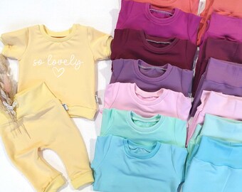 SET - Shirt & Jogging Pants - So lovely (w) - in 8 Farben wählbar - Handmade, bedruckt, Pullover, Sweatshirt, Jogger Pants