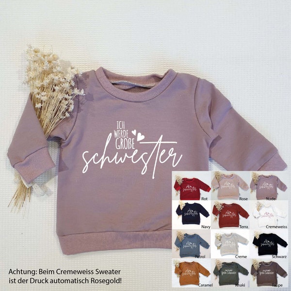 Sweater - I'm going to be a big sister (f) - Sweater - various colors - Handmade, printed, sweater, top, sweatshirt