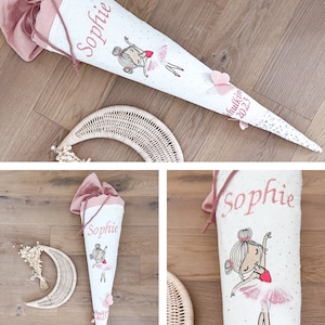 Jupe brodée rose pour fille, ballerine/danseuse, 3D, papillon, rose, pois dorés, fleurs blanches, par Sharlene Babymode