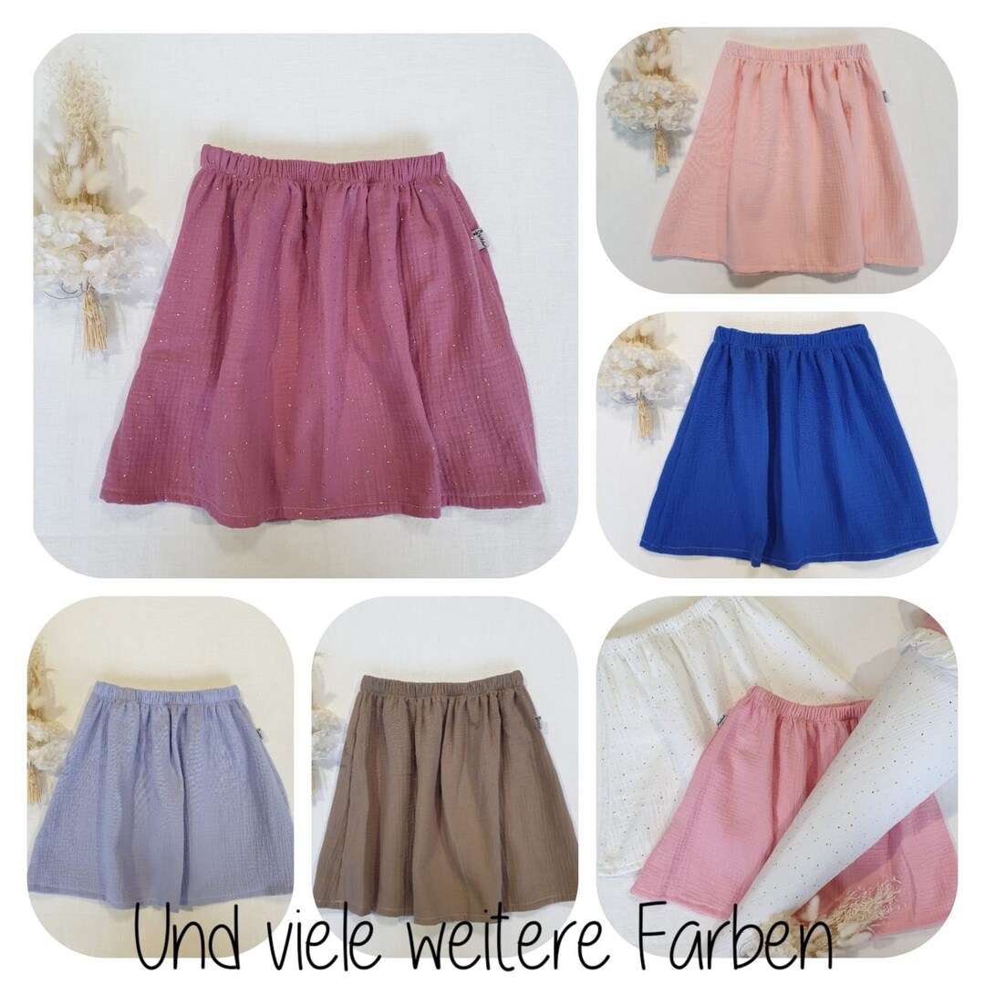 Children's Muslin Skirt Large Color Selection Outfit for Starting  School/daycare/kindergarten Matching the Candy Cone Sharlene Babymoden 