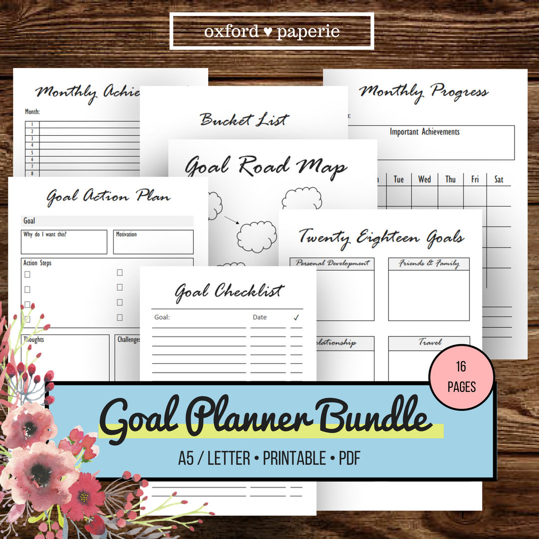 Goal Planner Printable Goal Planner Planner Inserts Goal | Etsy