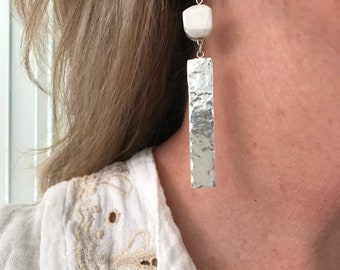 Howlite & Silver earrings