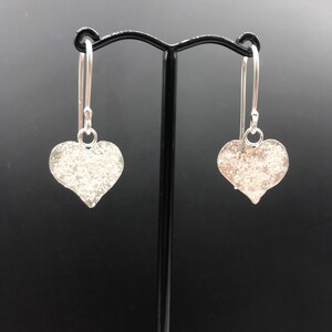 Beach sand texture heart earrings