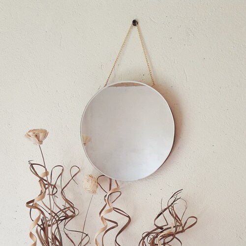 Round Mirror on a Chain Wall Hanging Mirror Wall Decor Circle | Etsy