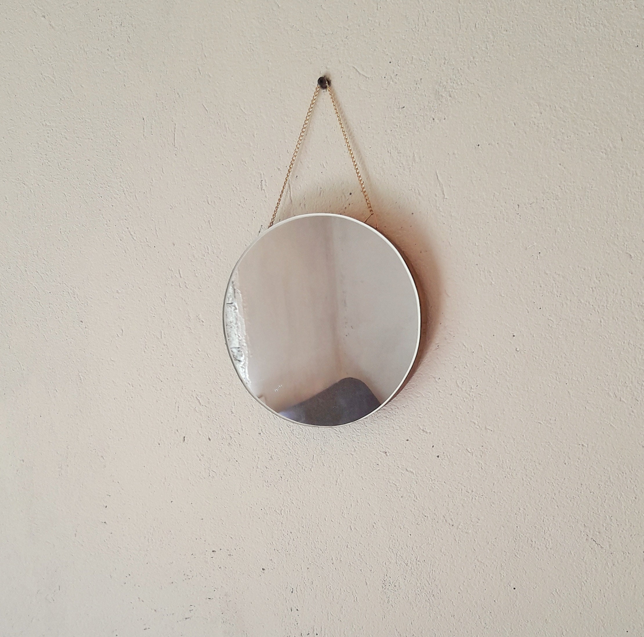 Round Mirror on a Chain Wall Hanging Mirror Wall Decor Circle Etsy