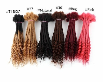 100% Afro Kinky Human Hair LOC EXTENSIONS - Custom Colors, Lengths & Sizes, Curly Ends (20 pieces) 4" 6" 8" 10" 12" 14" 16" 18" 20" 22" 24"