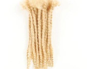 100% Afro Kinky Human Hair TEXTURED LOC EXTENSIONS - Custom Colors, Lengths & Sizes (20 pieces) 4" 6" 8" 10" 12" 14" 16" 18" 20" 22" 24"