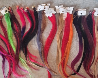 BULK LOT Colored Human Hair I-tips, keratin Tips for Colorful hair Extension Accents
