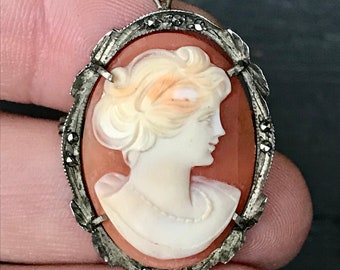 Beautiful Vintage/Antique Cameo Brooch, Cameos, Antique Cameos, Vintage Cameos, Victorian Jewelry, Gemstone Jewelry, Shell Cameos, Jewelry