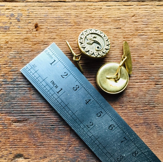 Men’s Antique Seahorse button cufflinks. - image 4