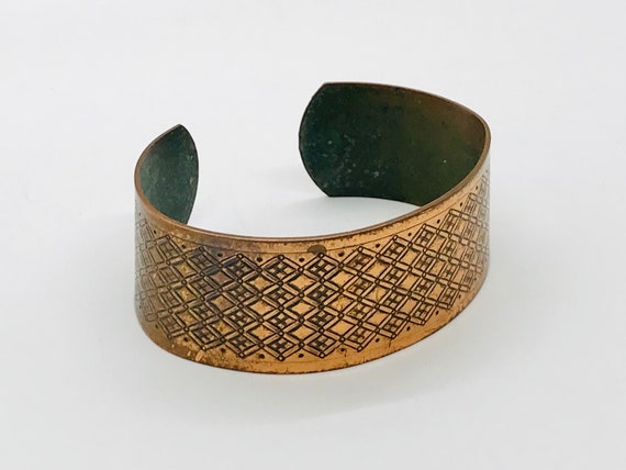 Vintage Copper Cuff Bracelet, Copper Jewelry, Vin… - image 1